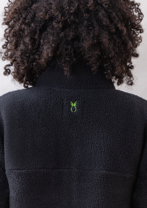 Bleecker Zip-Up in Sherpa Fleece | Black