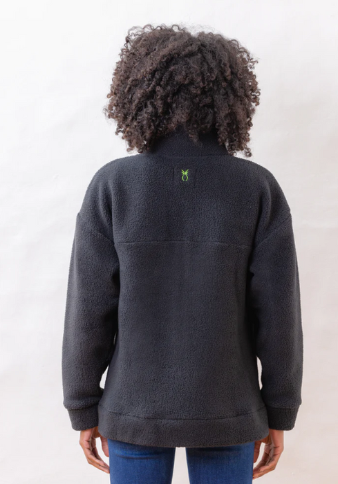 Bleecker Zip-Up in Sherpa Fleece | Black
