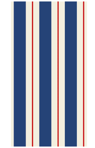 Red & Navy Awning Stripe Guest Napkin