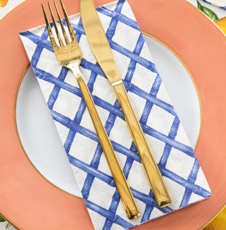 Blue Lattice Guest Napkin
