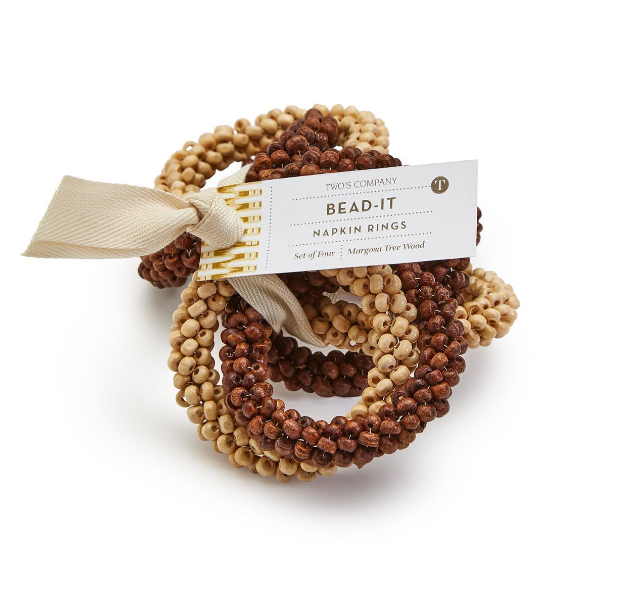 Bead Napkin Ring Set of 4