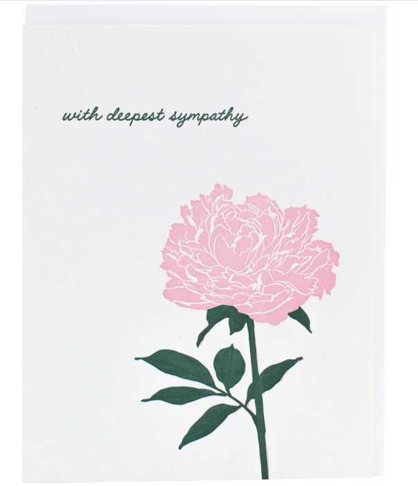 Blooming Peony Sympathy Card