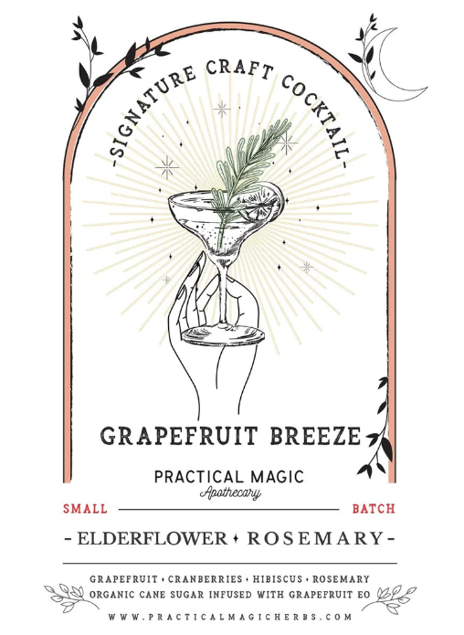 Apothecary Craft Cocktail Mix | Grapefruit Breeze Elderflower & Rosemary