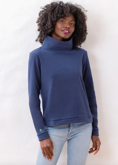 Park Slope Terry Fleece Turtleneck | Navy
