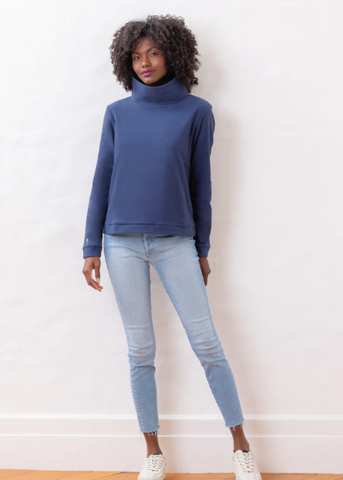 Park Slope Terry Fleece Turtleneck | Navy