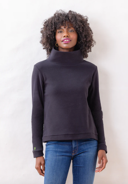 Park Slope Terry Fleece Turtleneck | Black