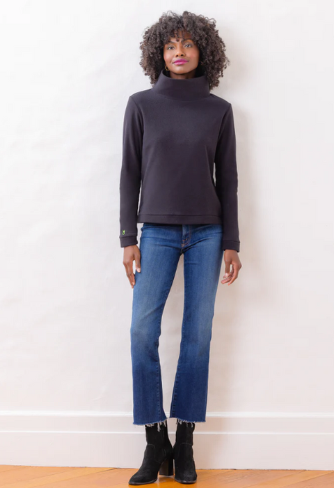 Park Slope Terry Fleece Turtleneck | Black