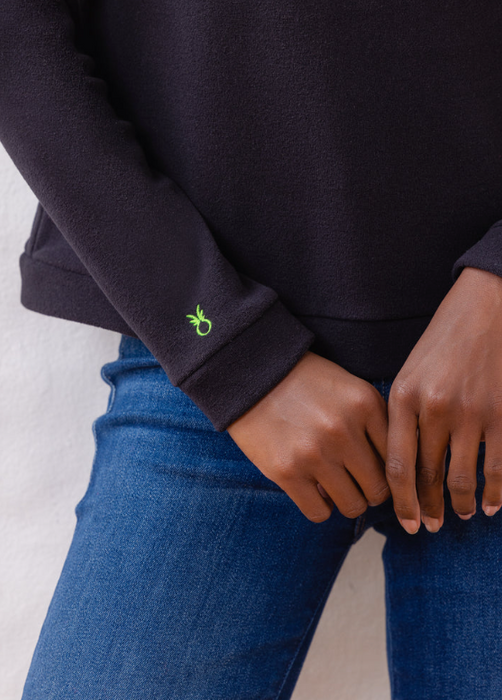 Park Slope Terry Fleece Turtleneck | Black