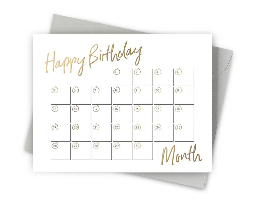 Birthday Calendar Card