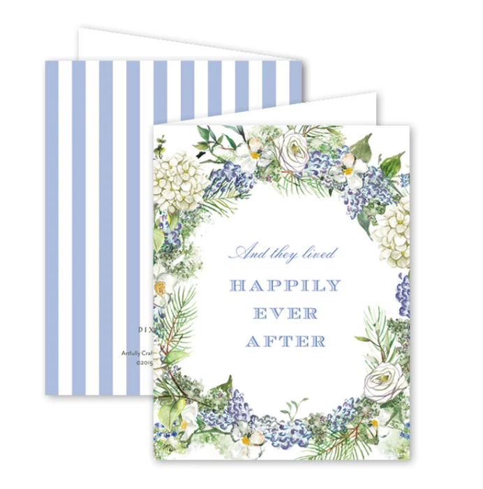 Blue Hydrangea Wedding Card