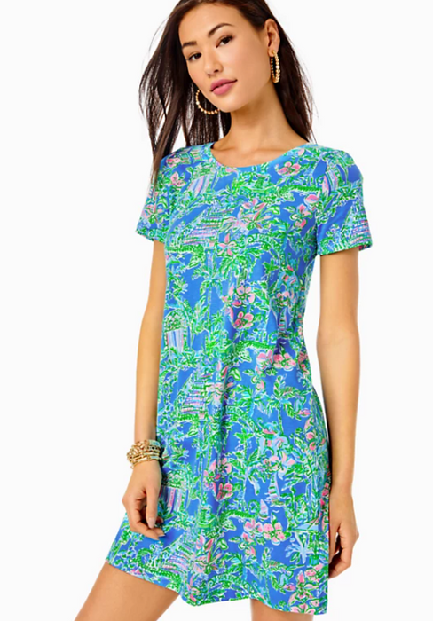 Cody T-Shirt Dress | Boca Blue Beneath the Bougainvillea