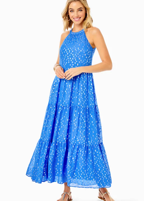 Beccalyn Dress | Boca Blue Metallic Clip