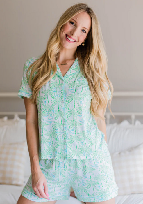 Charlotte Short PJ Set | Palm Breeze