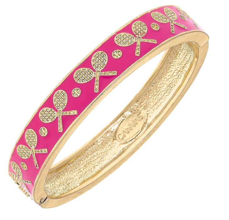 Briar Tennis Racquet Enamel Bracelet | Pink