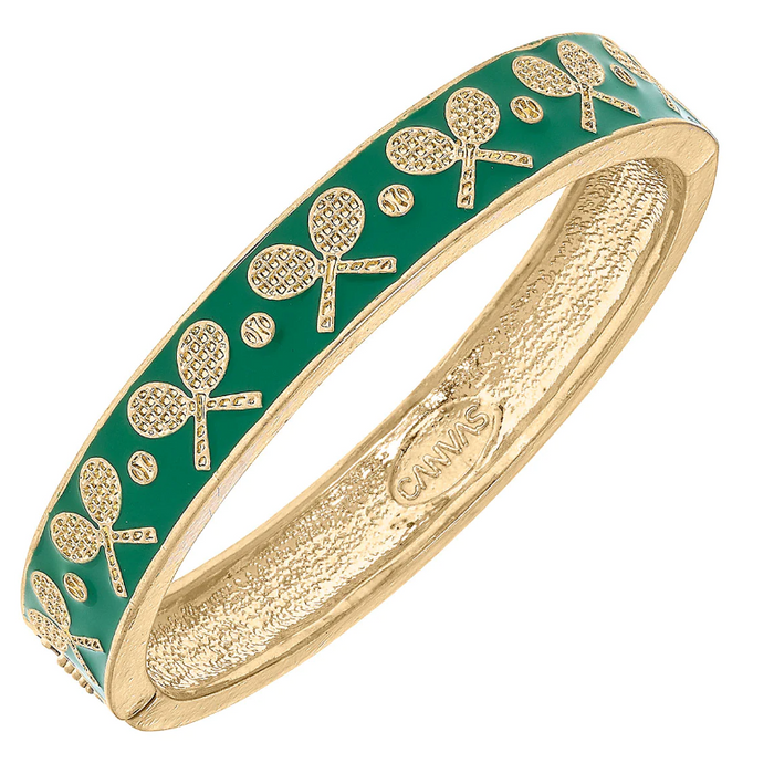 Briar Tennis Racquet Enamel Bracelet | Green