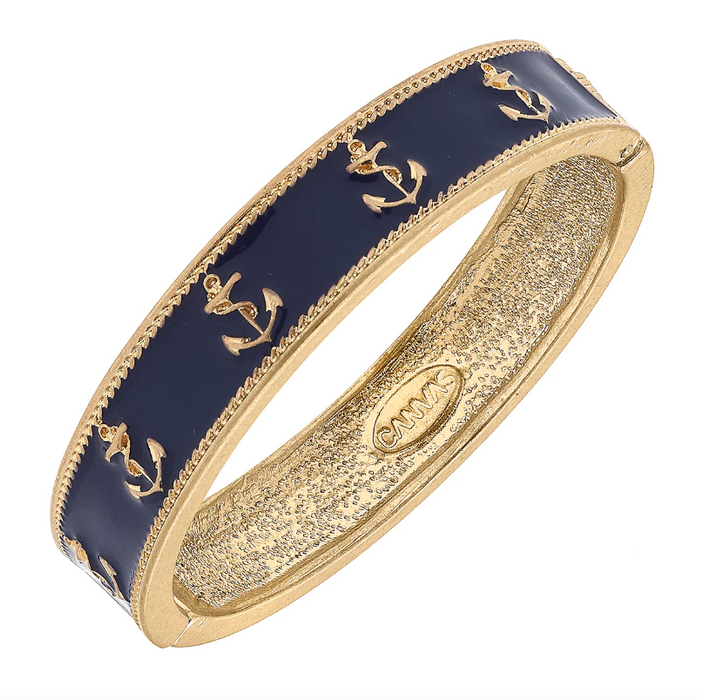 Darcy Anchor Enamel Bracelet | Navy