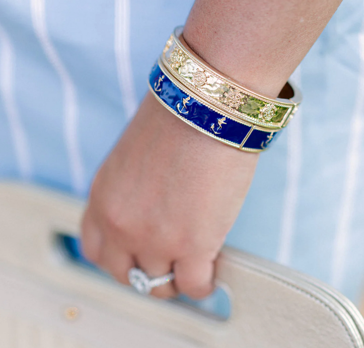 Darcy Anchor Enamel Bracelet | Navy