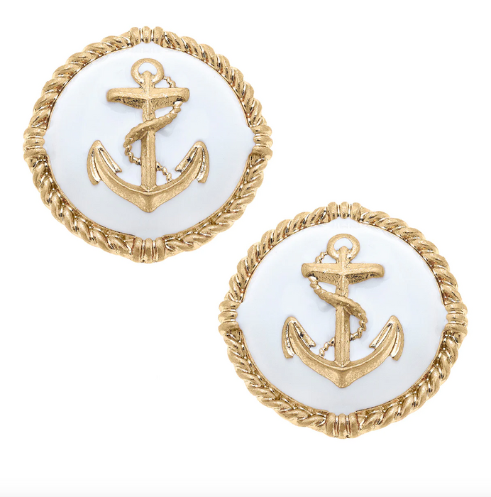 Kathleen Anchor Studs | White