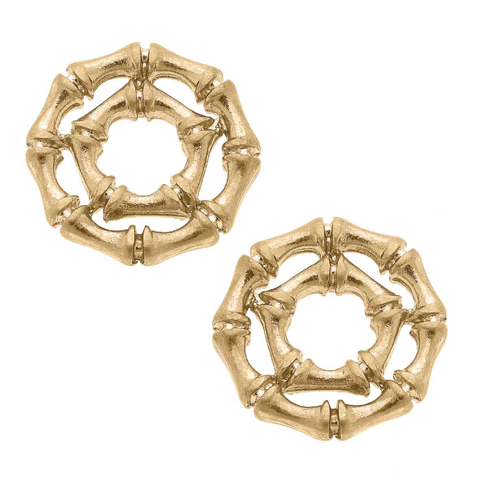 Jenny Bamboo Studs | Worn Gold