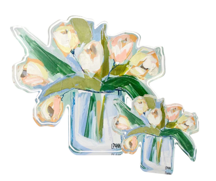 Large Bloom Block | White Tulips