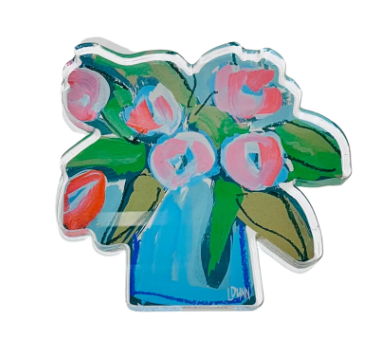 Bitty Bloom Block | Coral Tulips