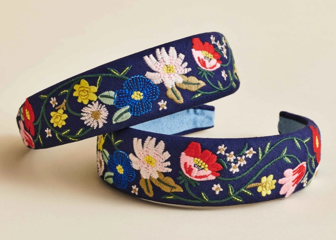 Embroidered Headband | Strawberry Fields