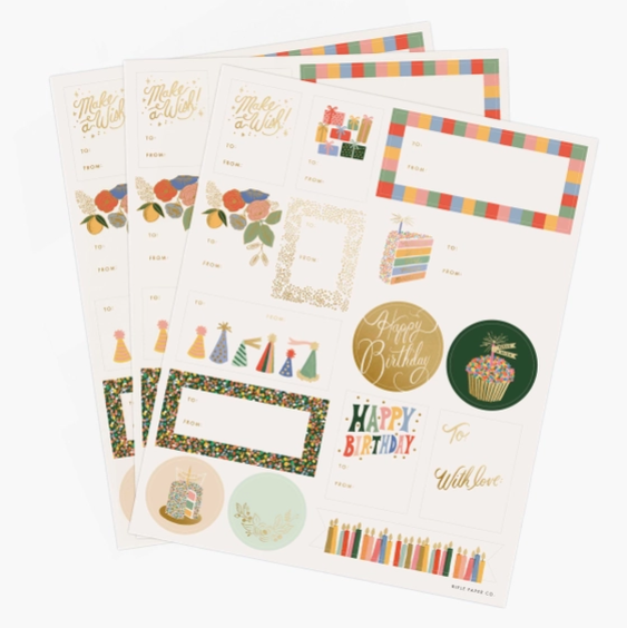 Birthday Cake Stickers & Labels