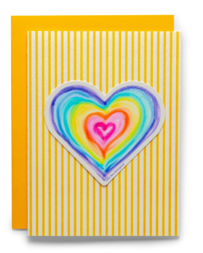 Rainbow Heart Sticker Card