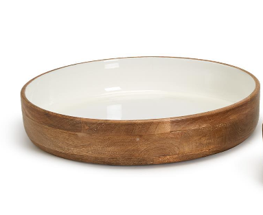 Large Mangp Pedestal  Bowl w/White Enamel
