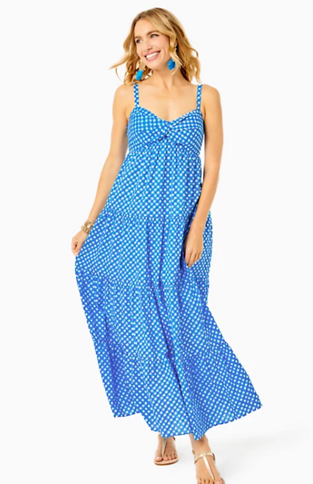 Shylee Maxi Dress | Boca Blue Double Checking