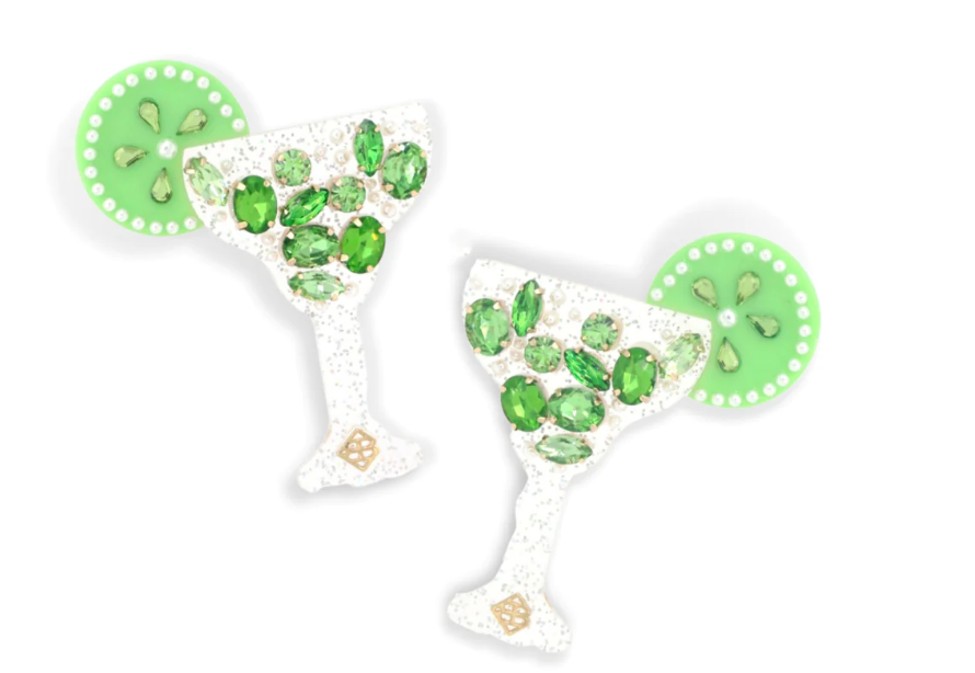 Margarita Earrings w/Green Crystals