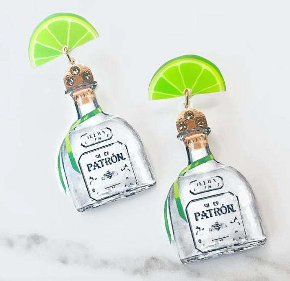 Top Shelf Tequila Earrings w/Crystals