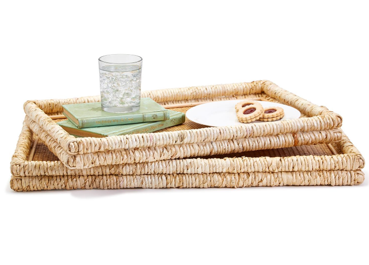 Rattan and Corn Husk Tray