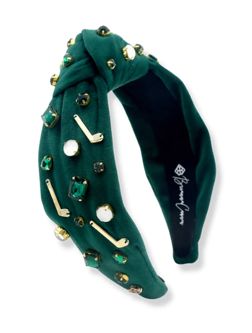 Golf w/Crystal and Enamel Headband | Masters Green