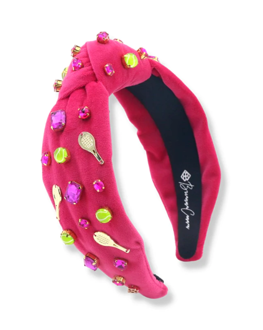 Tennis w/Crystal and Enamel Headband | Hot Pink