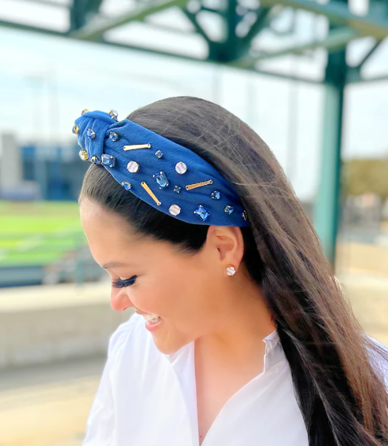 Baseball w/Crystal and Enamel Headband | Blue