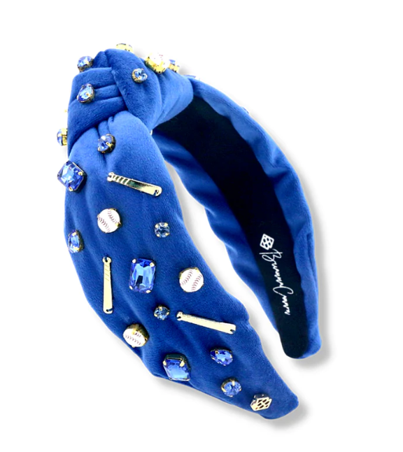 Baseball w/Crystal and Enamel Headband | Blue