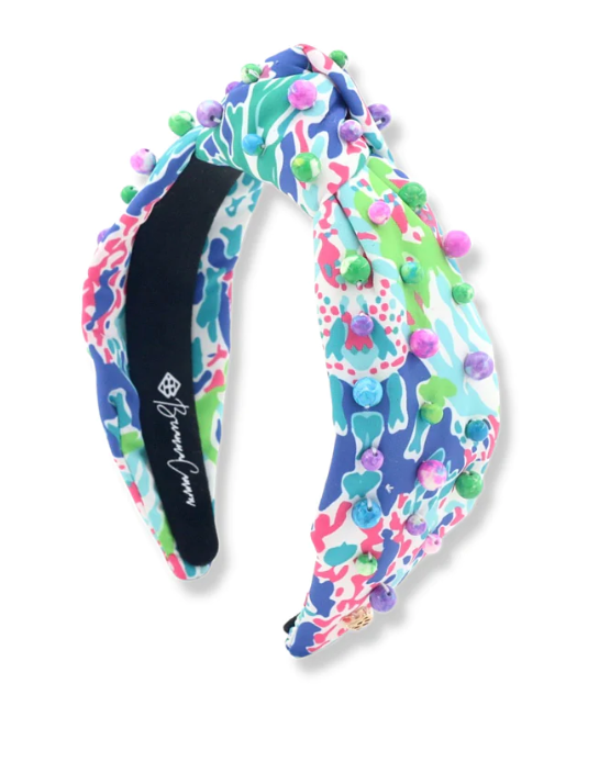 Bright Watercolor w/Multi Color Beads Headband