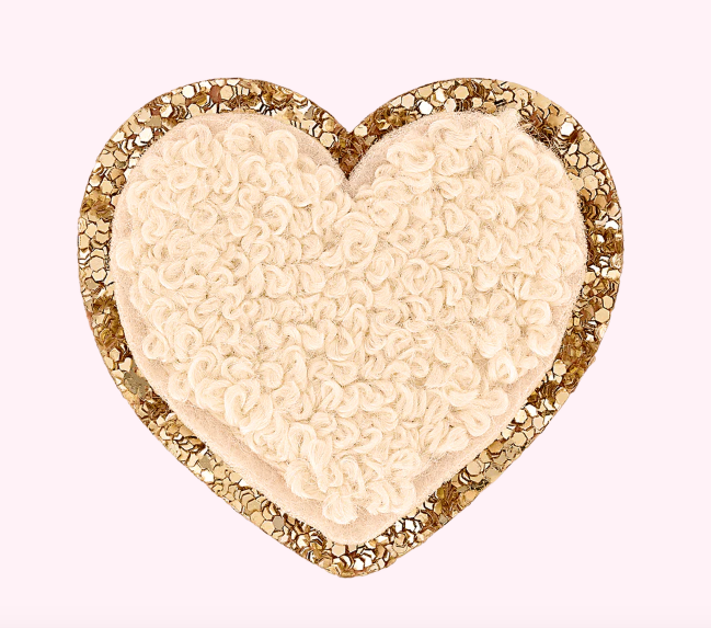 Mini Glitter Varsity Heart | Sand