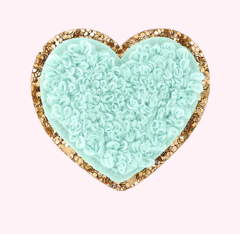 Mini Glitter Varsity Heart | Cotton Candy