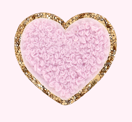 Mini Glitter Varsity Heart | Lilac