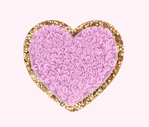 Mini Glitter Varsity Heart | Grape