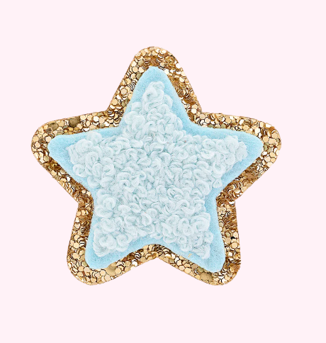 Mini Glitter Varsity Star | Sky