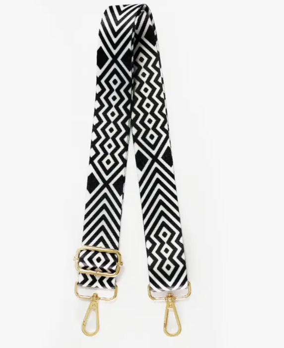 Zola Adjustable Strap | Black/White Diamond