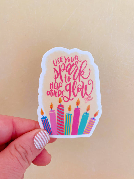 Use Your Spark to Help Others Glow Sticker