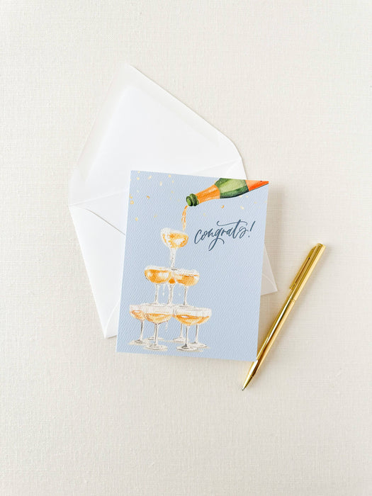 Champagne Tower Congrats Card