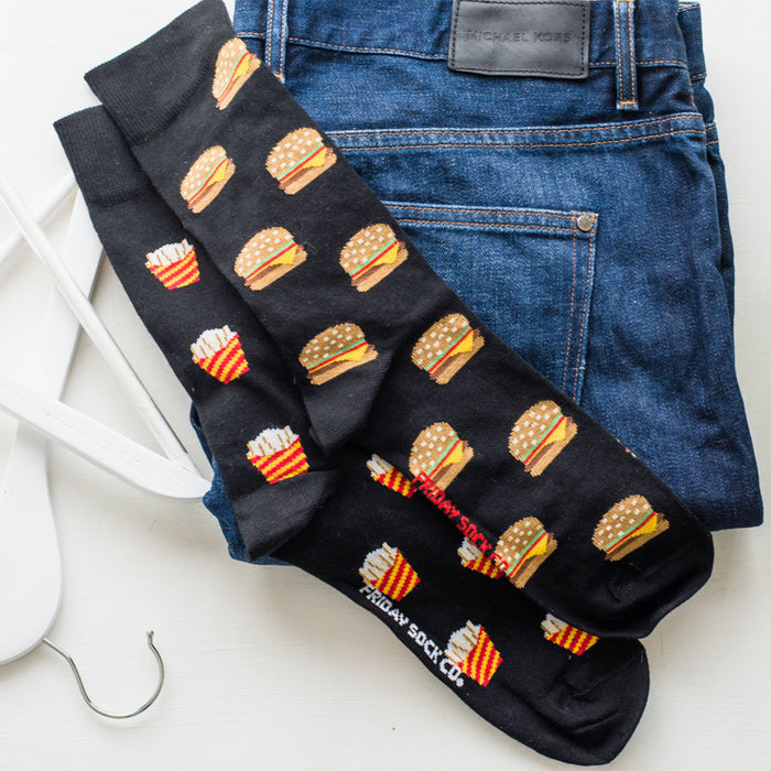 Burgers & Fries Mismatched Men's Socks