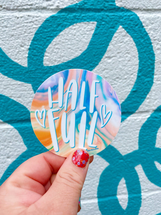 Half Full Sticker