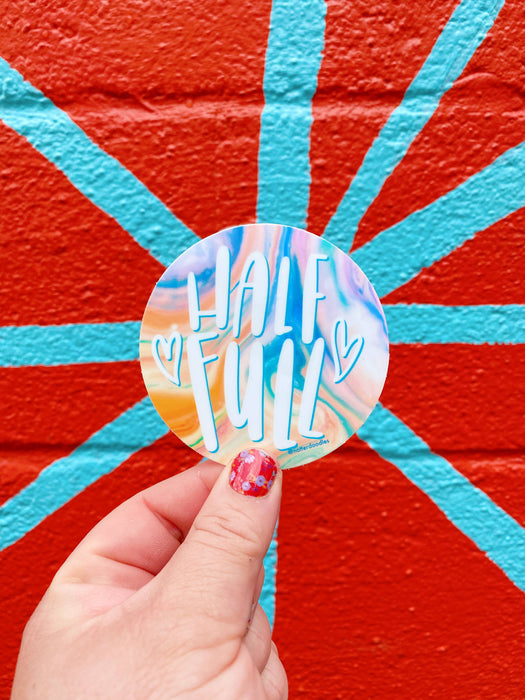 Half Full Sticker